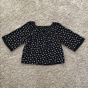 Abercrombie kids black and white floral top